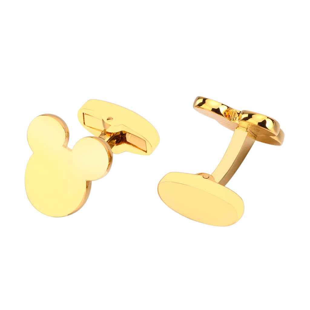 Glossy Gold Mickey Mouse Cufflinks