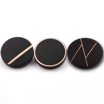 23/25/28mm Black Metal Shank Sewing Buttons for Coats Jackets 30 Pack