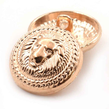 Antique Gold 15/20/23/25mm British Lion Head Shank Buttons 40 Pack