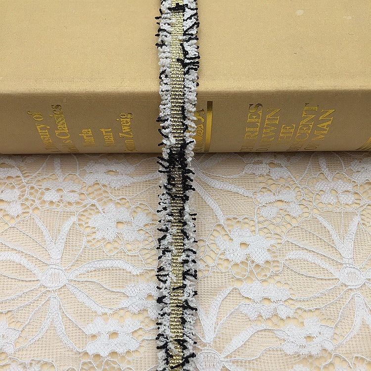 1.5cm poliester metalik resica obrub sa zlatnim i srebrnim nitima 20 jardi