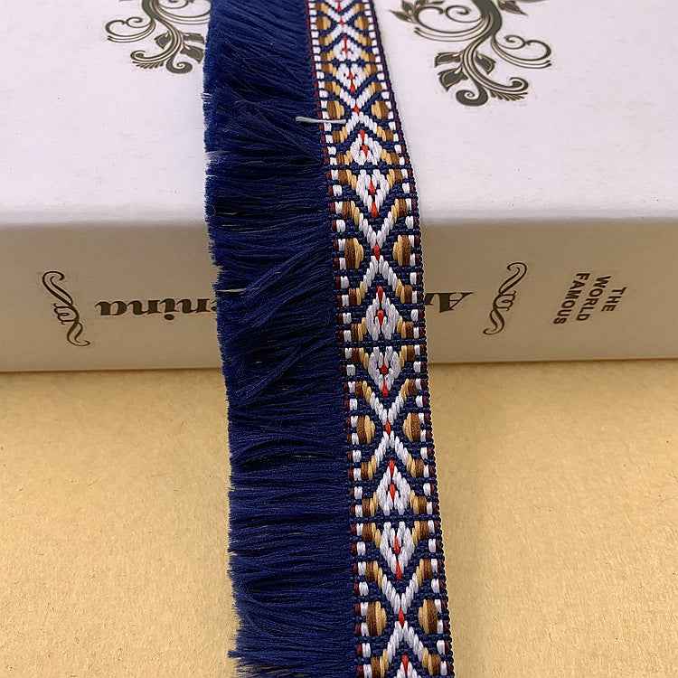 3.5CM Ethnic Jacquard Fringe Lace Trim Bohemian DIY Clothing 10 Yards