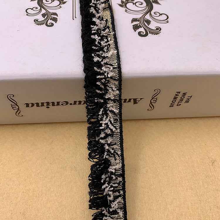2CM Wide Black White Fringe Lace Trim for DIY Clothing 10 Yards