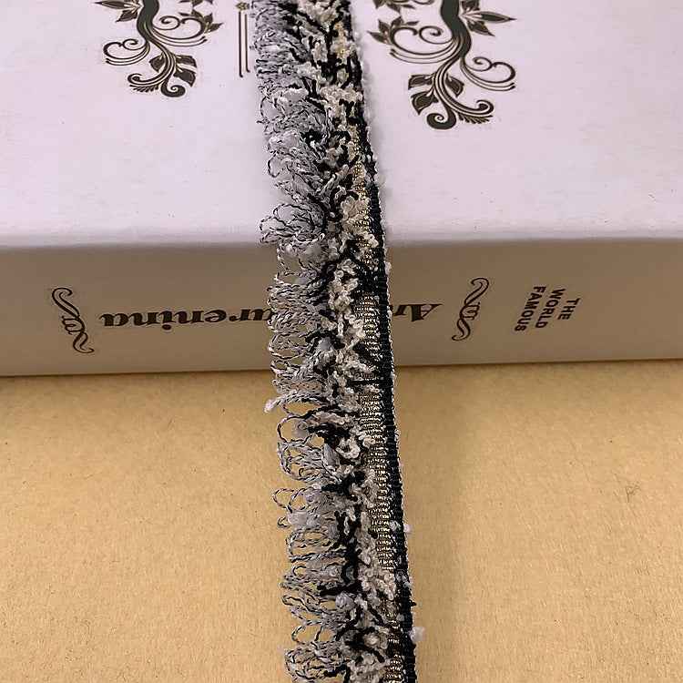 2CM Wide Black White Fringe Lace Trim for DIY Clothing 10 Yards