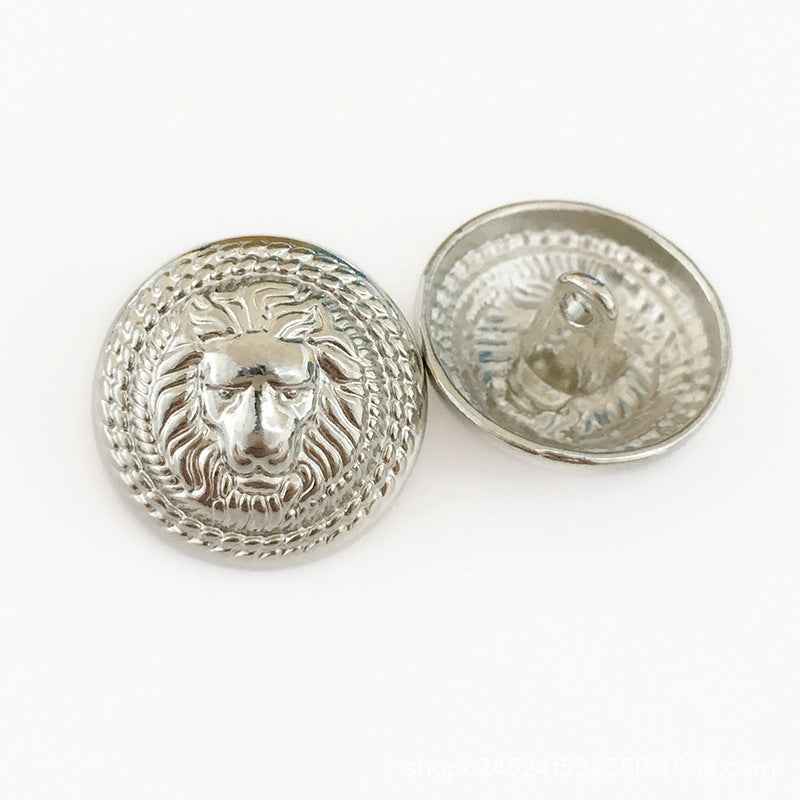 Gold/Silver Shank Buttons with British Lion Head Design - 60-Pack Set