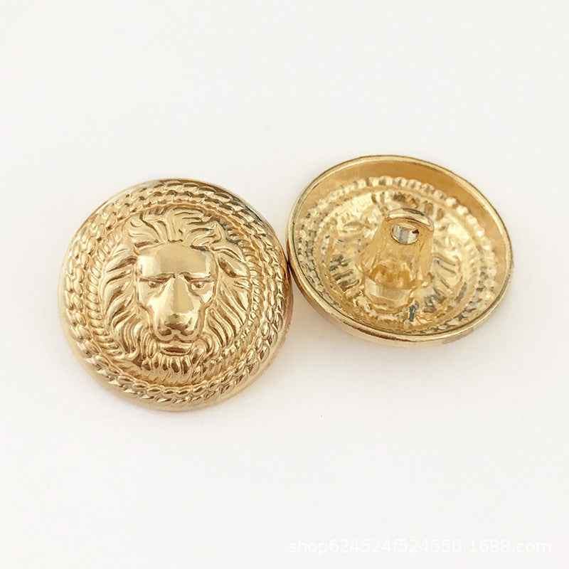 Gold/Silver Shank Buttons with British Lion Head Design - 60-Pack Set