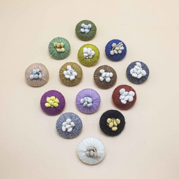 24mm Knitted Yarn Buttons - 14-Color Set for Autumn Winter Sweaters