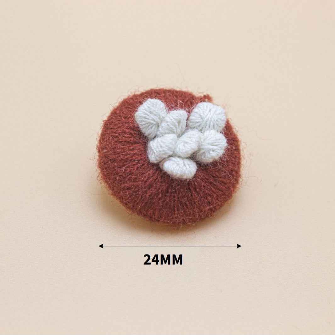 24mm Knitted Yarn Buttons - 14-Color Set for Autumn Winter Sweaters