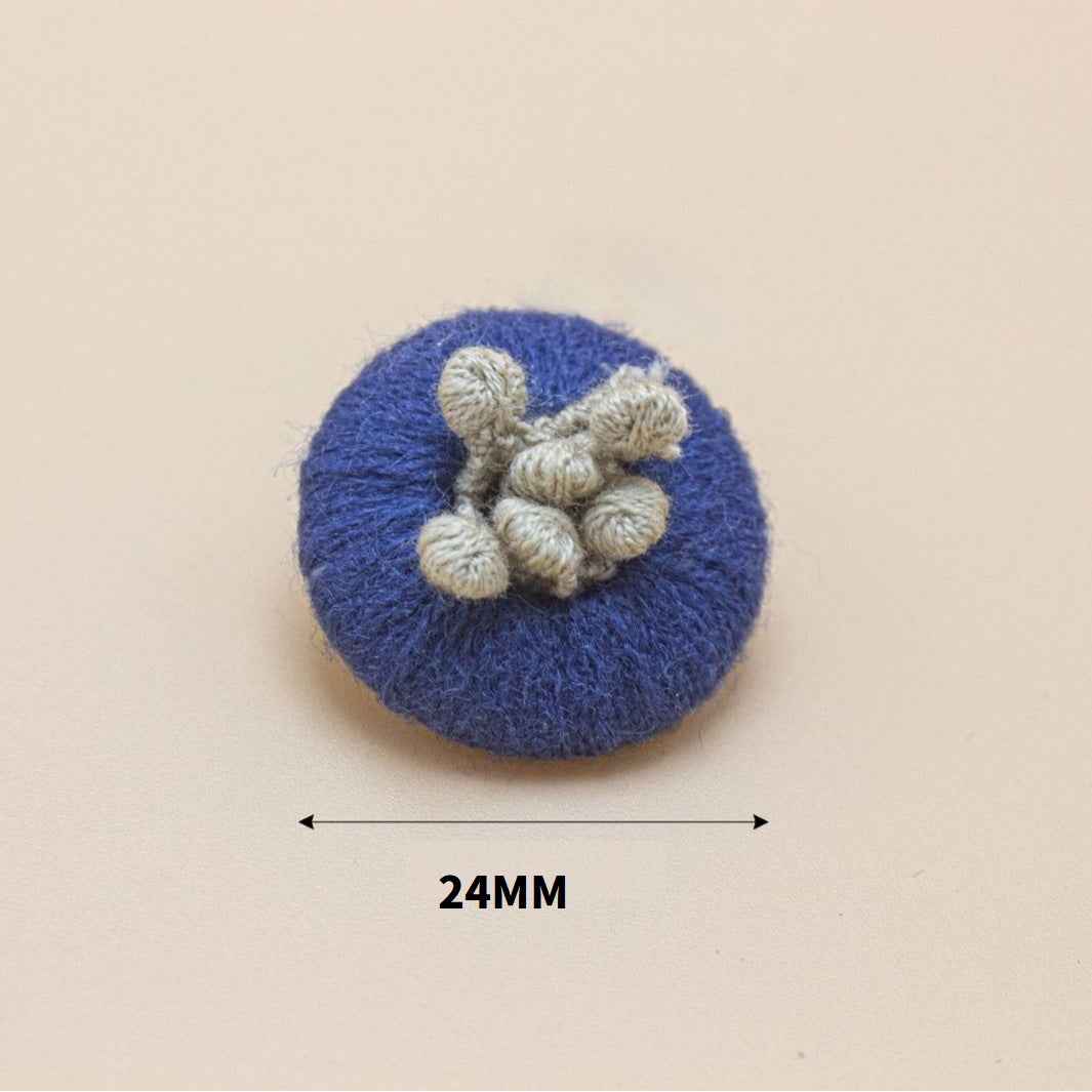 24mm Knitted Yarn Buttons - 14-Color Set for Autumn Winter Sweaters