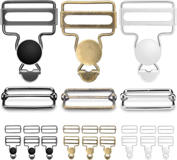 12 Sets Metal Overalls Buckles Buttons for Jeans Suspender