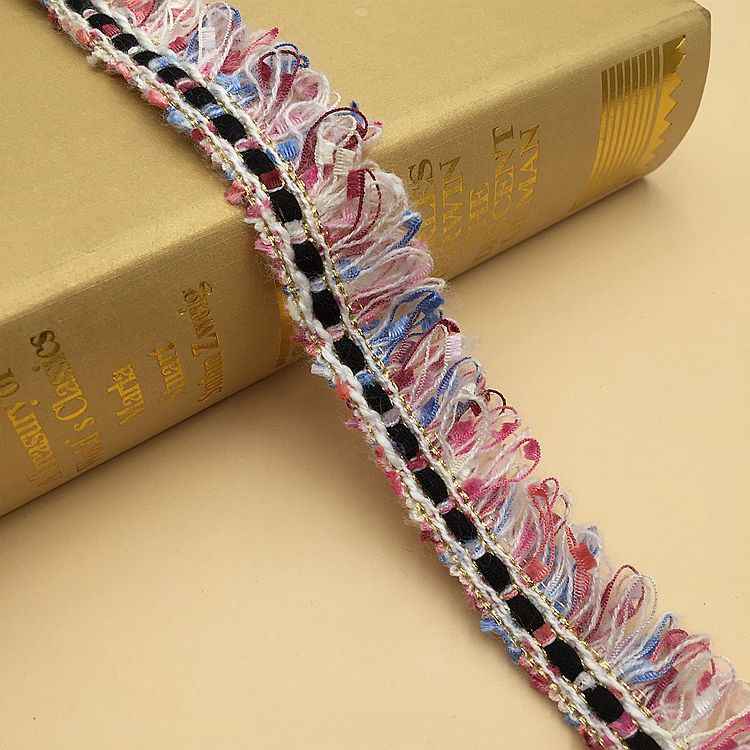 2.5CM Wide Fringe Trim Gold/Silver Woven Ribbon 10 Yards