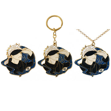 Jujutsu Kaisen Fivetsume Toji Broche Metálico Llavero Collar Paquete de 3