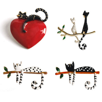 Pin de broche de gato con lunares 4 paquetes