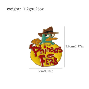 Pin metálico de ornitorrinco de Phineas y Ferb - Paquete de 2