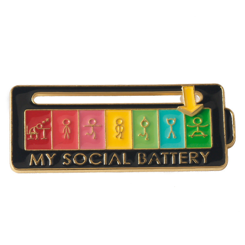 MY SOCIAL BATTERY Posuvník nálady Kolíčky Interaktivní odznaky pro řízení emocí