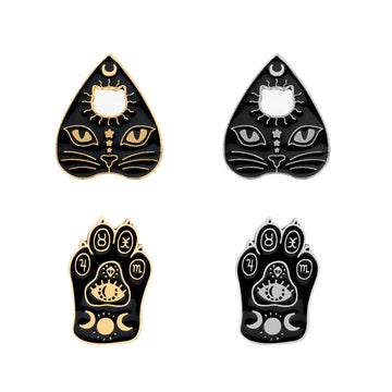 Pin de Aleación de Garra de Gato Bruja de Estilo Punk 4 Pack