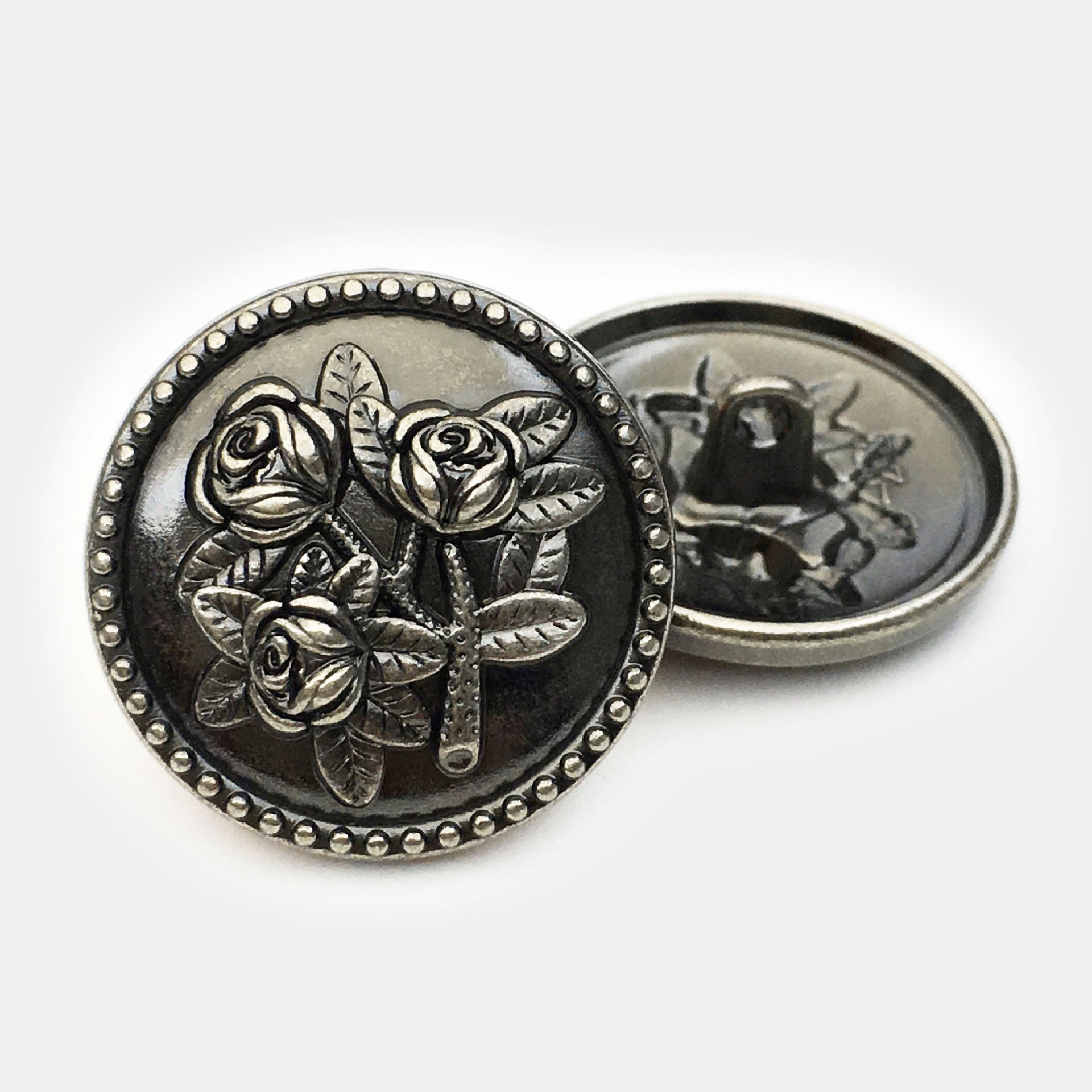 17.5/22.5/25mm Vintage ümmargused roosi metallnööbid must pronks 20 tk