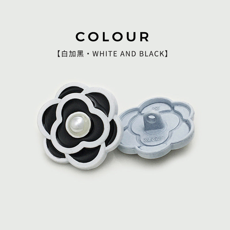 17.5/22.5mm Zlatna Kamelija 3D Perla Metalni Gumbi 20 komada