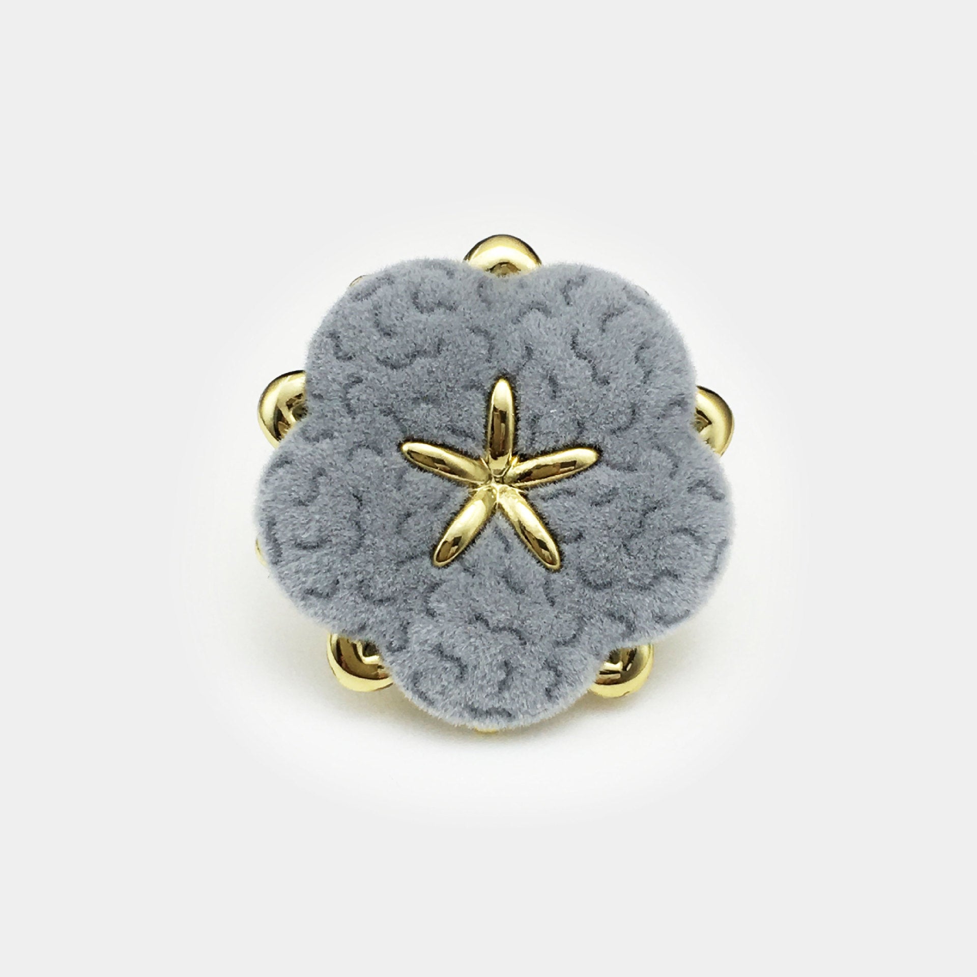 17.5/22.5mm Květinové Sametové Kovové Knoflíky s Nohou 12ks