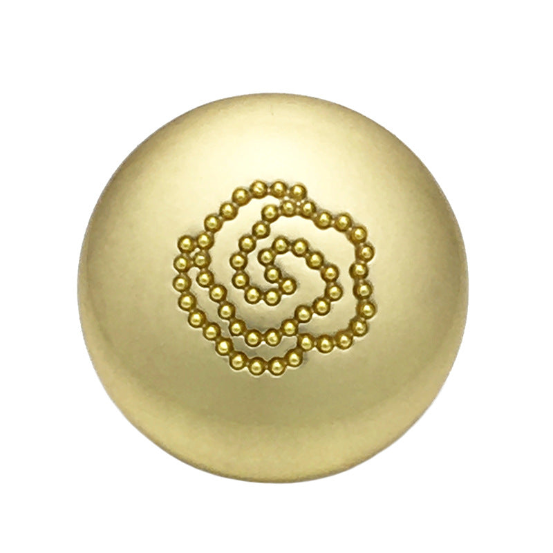 Rose Runde Matte Guld Sølv Metal Svampe Knapper 12stk