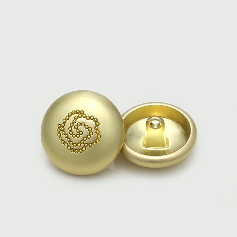Rose Runde Matte Guld Sølv Metal Svampe Knapper 12stk