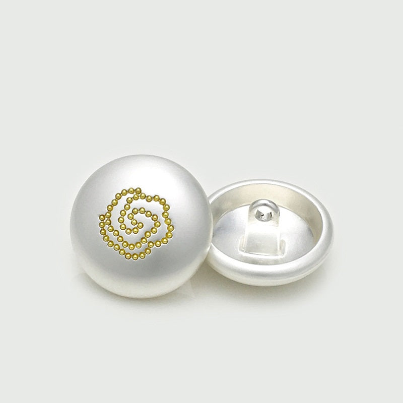 Rose Runde Matte Guld Sølv Metal Svampe Knapper 12stk