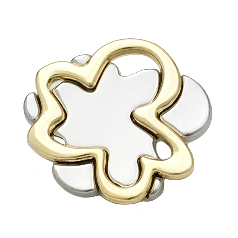 17.5/22.5mm Guld Sølv Hule Uregelmæssige Metal Knapper med Skaft 12stk