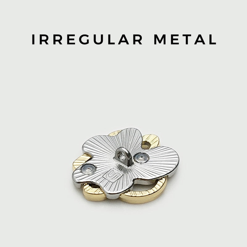 17.5/22.5mm Guld Sølv Hule Uregelmæssige Metal Knapper med Skaft 12stk