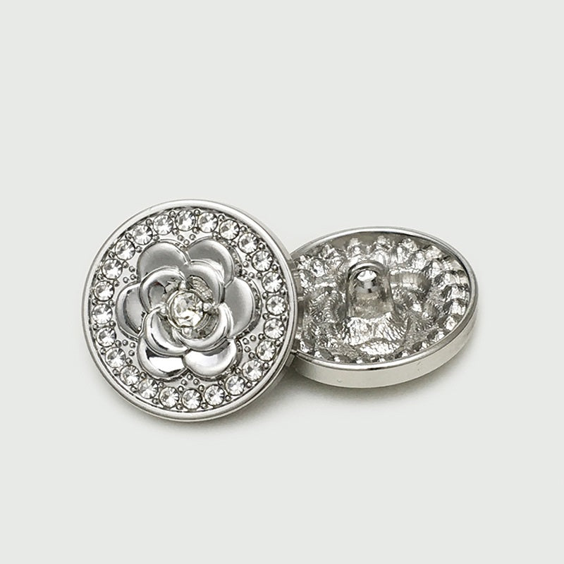 17.5/22.5mm Diamentowe Różowe Metalowe Guziki do Płaszczów Swetrów 20 szt.