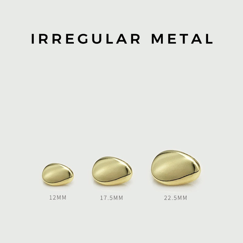 12/16/20mm Guld Sølv Uregelmæssige Metal Knapper med Skaft 20 stk