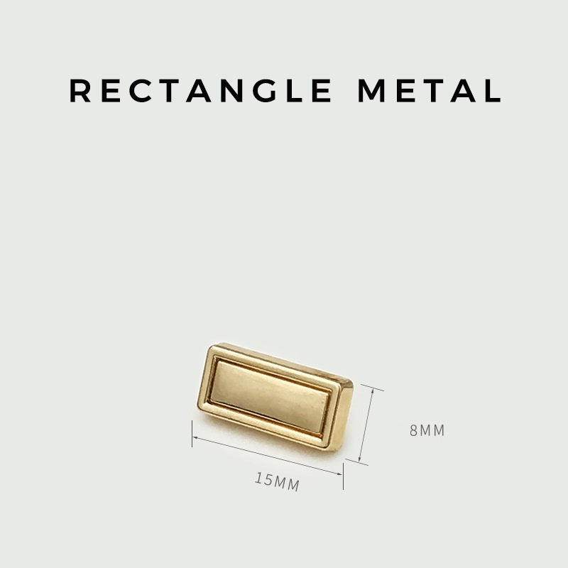 15mm elegante gyldne rektangulære metalknapper med skaft 20 stk