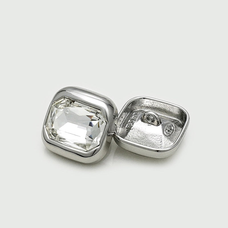 17.5/22.5mm Kwadratowe Metalowe Kryształowe Diamentowe Guziki Złote Srebrne Szampańskie 10 szt.