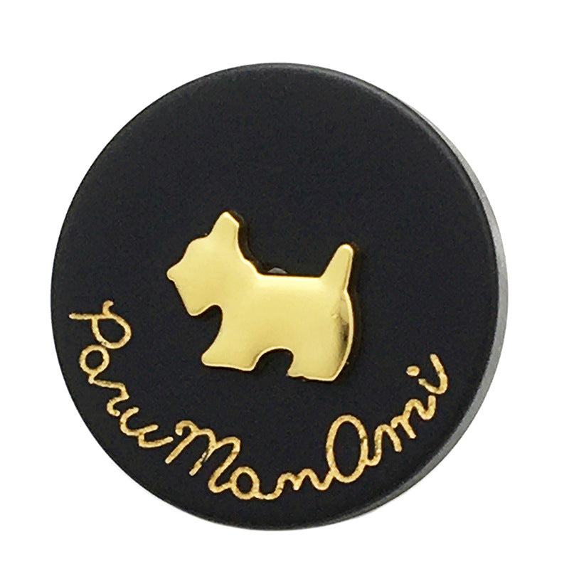 15-25mm Roztomilé psie živicovo-kovové okrúhle gombíky 20 ks