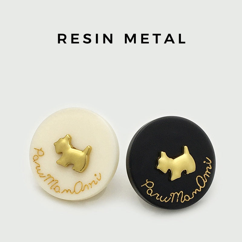 15-25mm Roztomilé psie živicovo-kovové okrúhle gombíky 20 ks