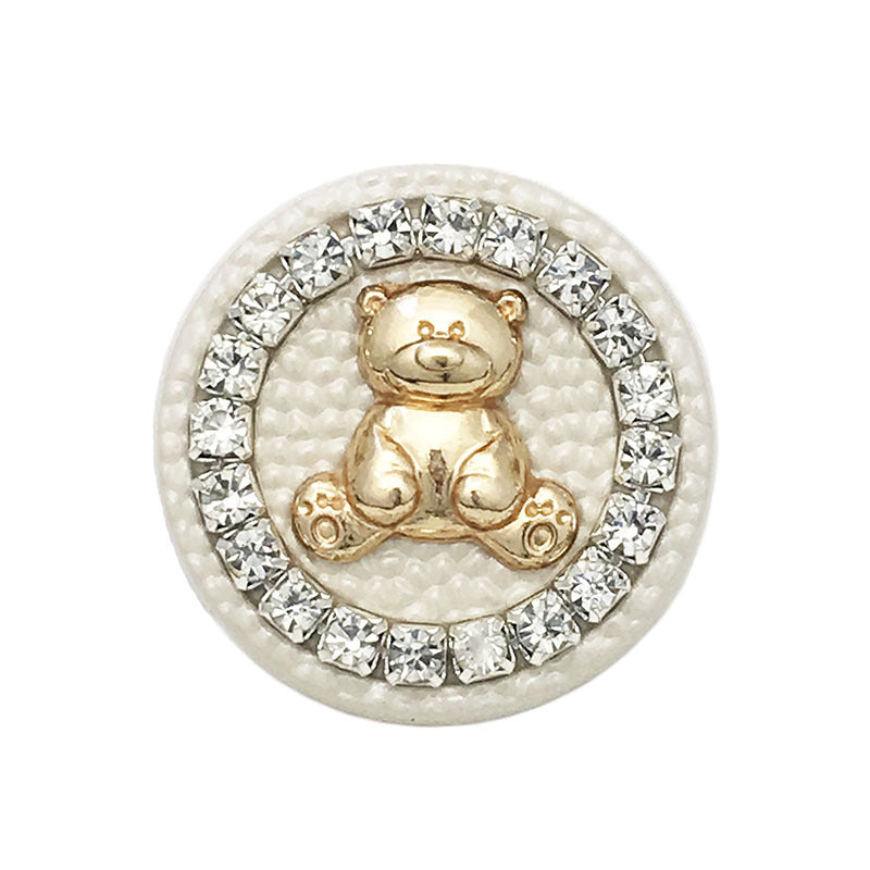25mm lyserøde metal bjørn diamant tegneserie dyre knapper 12 stk