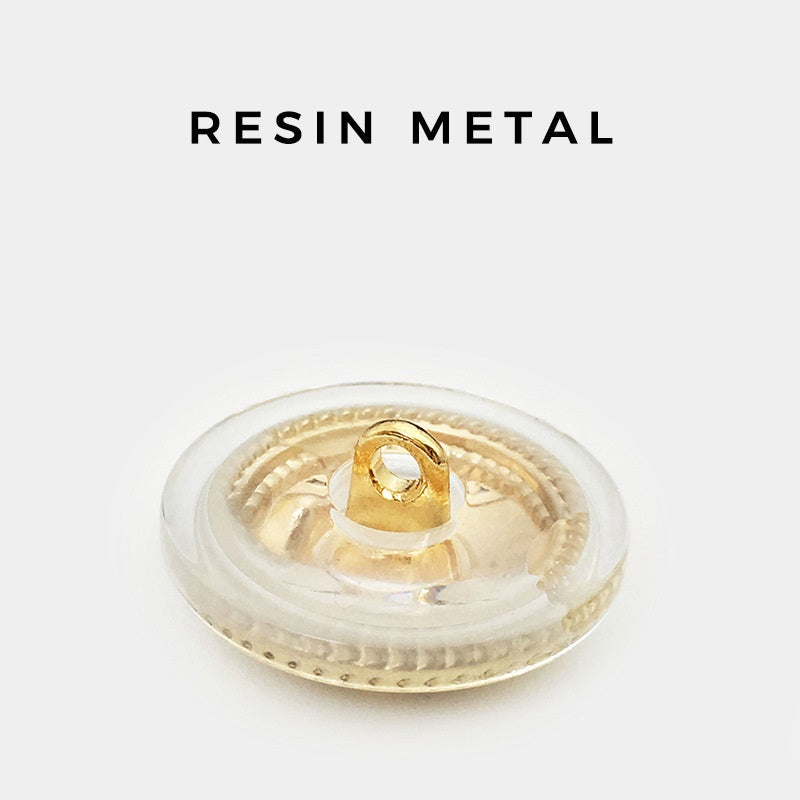 25mm okrúhle priehľadné vintage kovovo-živicové gombíky 12 ks