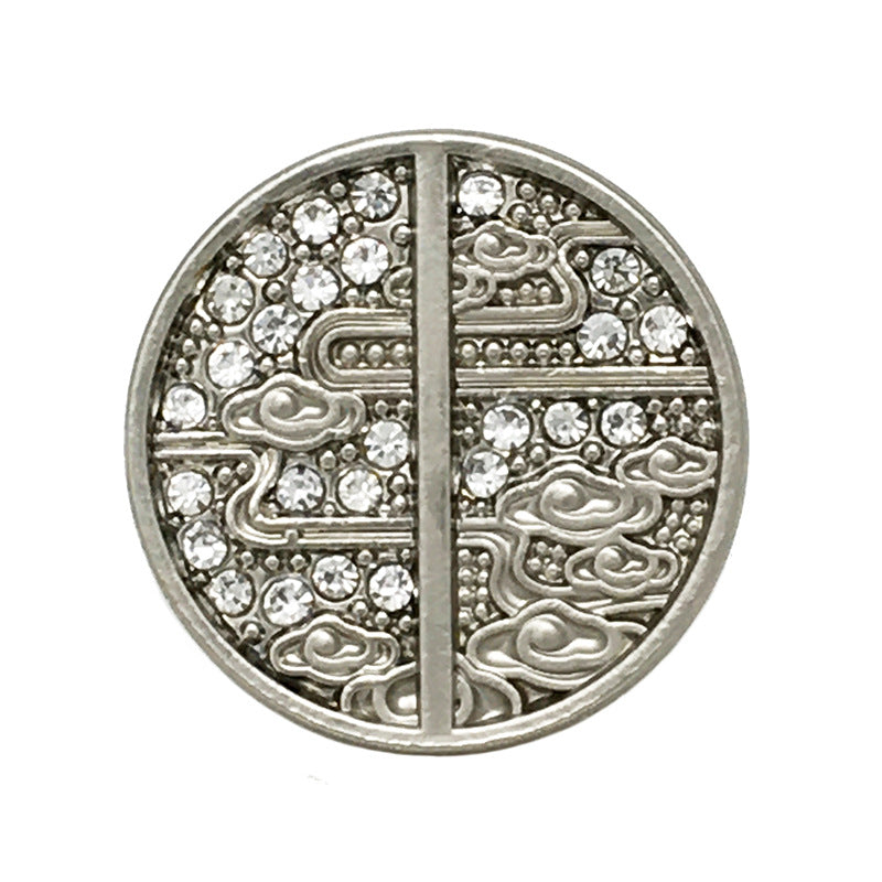 15/20mm kinesiske klassiske sky metal syknapper med diamanter 20 stk