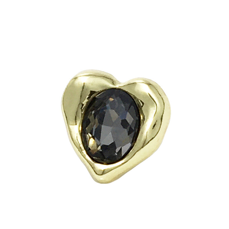 12mm růžové kovové diamantové manžetové knoflíky ve tvaru srdce pro pletené kardigany 20 ks