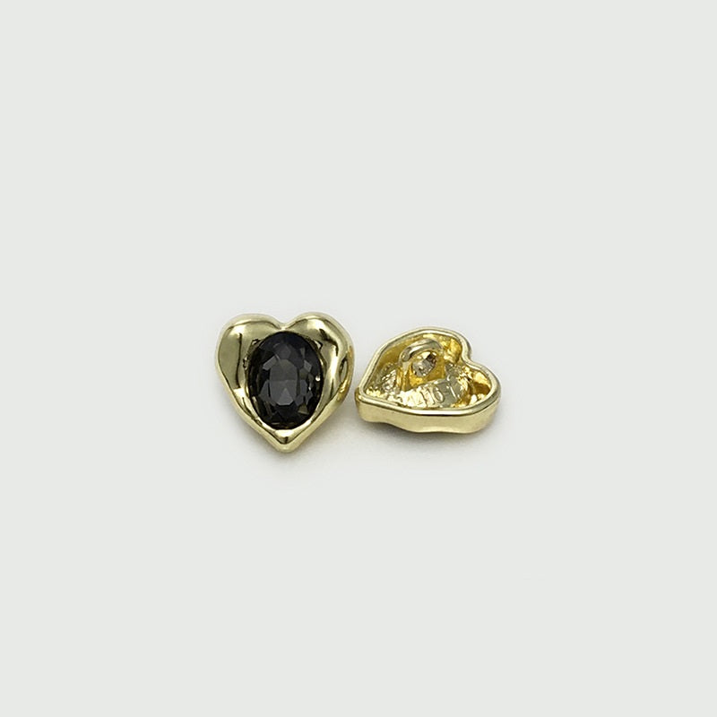 12mm růžové kovové diamantové manžetové knoflíky ve tvaru srdce pro pletené kardigany 20 ks