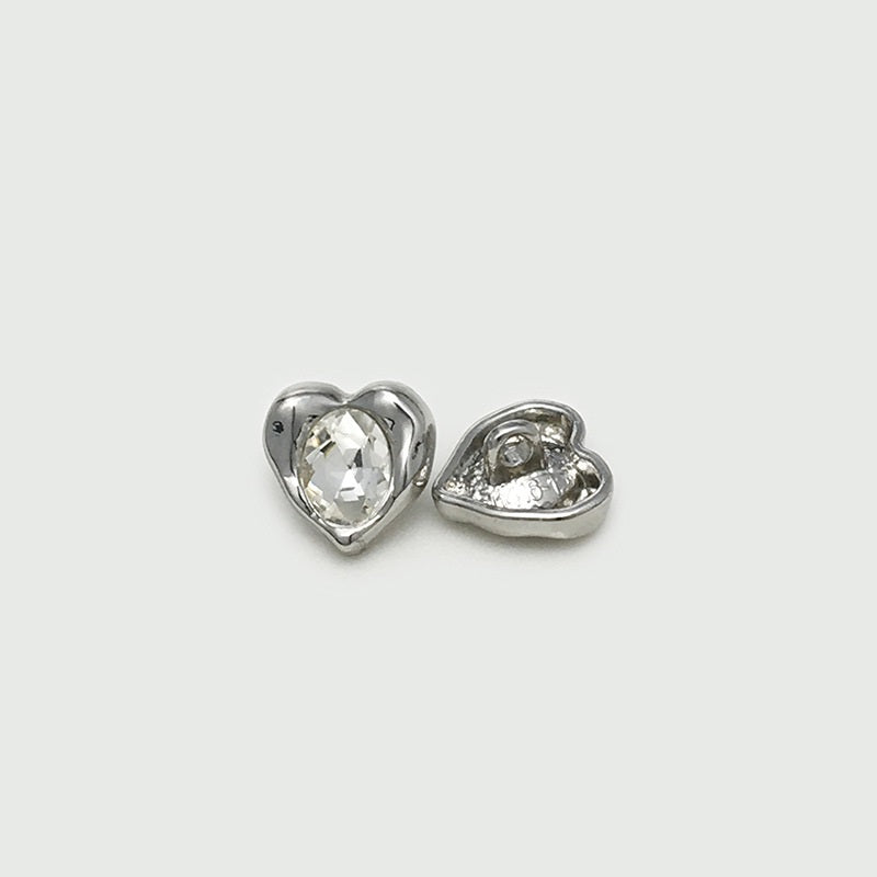 12mm růžové kovové diamantové manžetové knoflíky ve tvaru srdce pro pletené kardigany 20 ks
