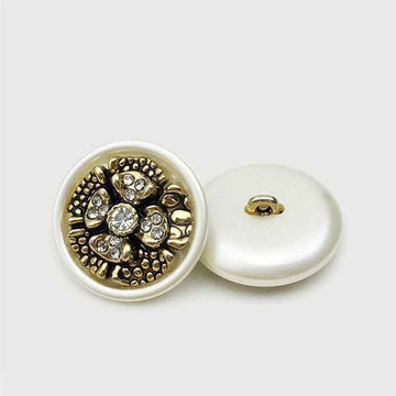 17.5/22.5mm Diamond Flower Metal-Resin Buttons for Women's Coats 12pcs - Lots of Buttons