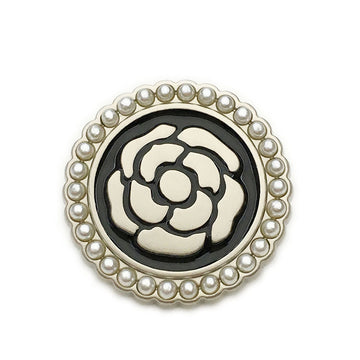 17.5/20/22.5mm Pearl-Decorated Round Rose Metal Buttons 12pcs