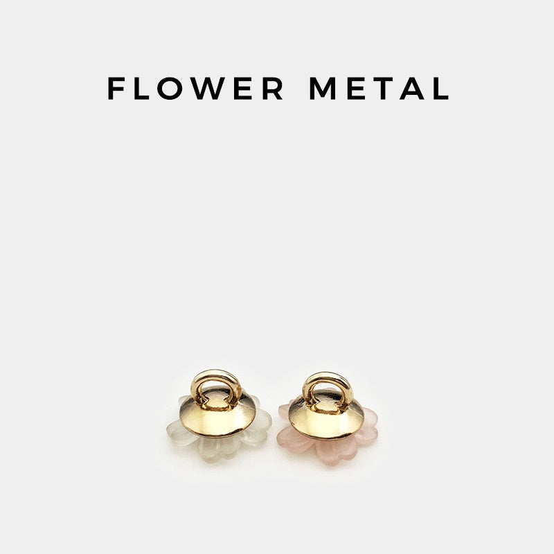 11mm Gennemsigtige Hvide Lilla Pink Blomstrede Harpiks Skjorteknapper 12 stk