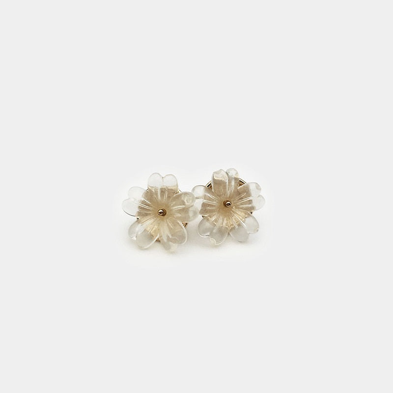 11mm Gennemsigtige Hvide Lilla Pink Blomstrede Harpiks Skjorteknapper 12 stk
