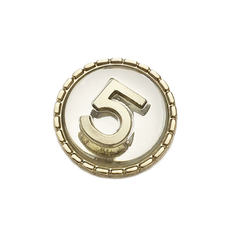 15-22.5mm Number 5 Kuld Hõbe Ümmargused Metallist Varrega Nupud 12tk