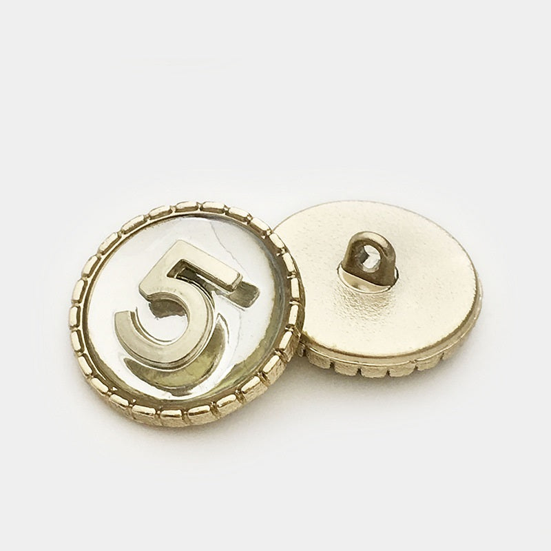 15-22.5mm Number 5 Kuld Hõbe Ümmargused Metallist Varrega Nupud 12tk