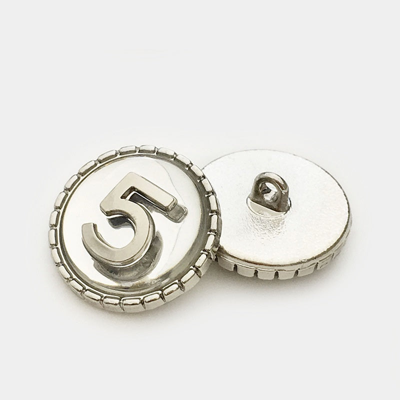 15-22.5mm Number 5 Kuld Hõbe Ümmargused Metallist Varrega Nupud 12tk
