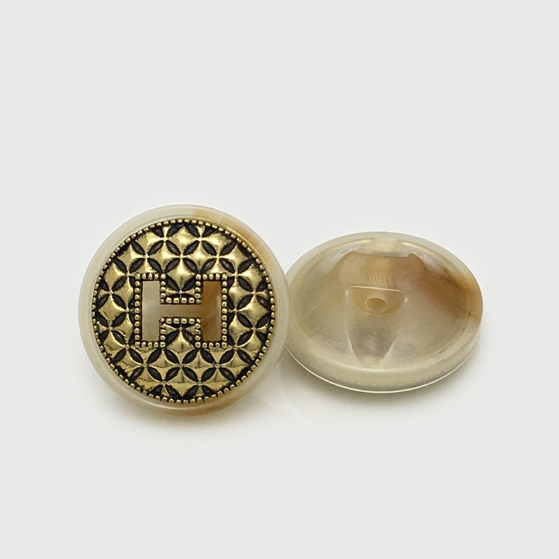 18/21/25mm Okrúhle Vintage Kovové Živicové H Gombíky 20 ks