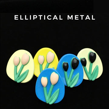 Botões Metálicos Ovais Tulipa de 20mm para Cardigans de Malha - Pacote de 25 (5 Cores)