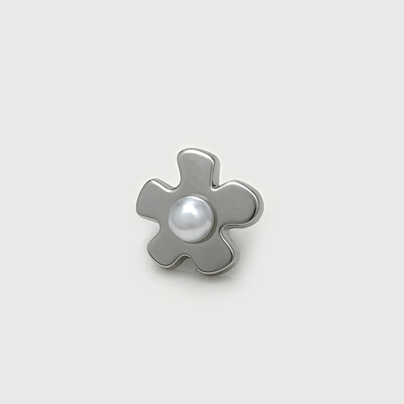 Nasturi metalici cu floare de perle aurii și argintii de 17mm cu mâner 20 bucăți