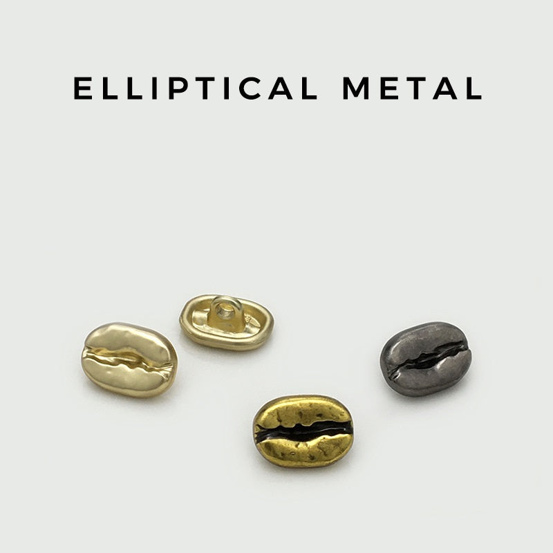 Nasturi pentru cămașă din metal auriu antic, ovali concavi, 12mm, 30 bucăți